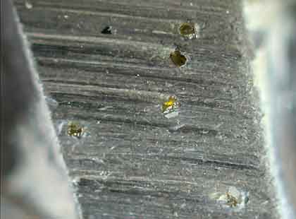 Diamond the April birthstone on an industrial blade
