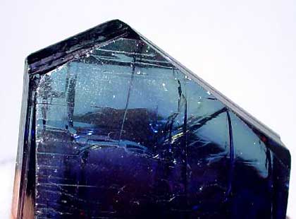 Transparent crystal of Tanzanite the December birthstone