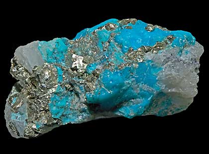turquoise, pyrite and quartz.