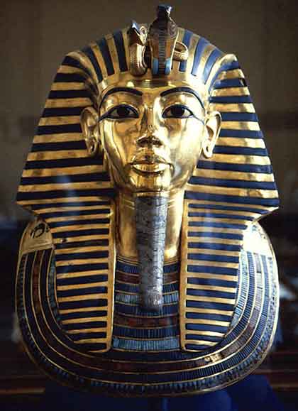 Turquoise on King Tutankhamun mask.