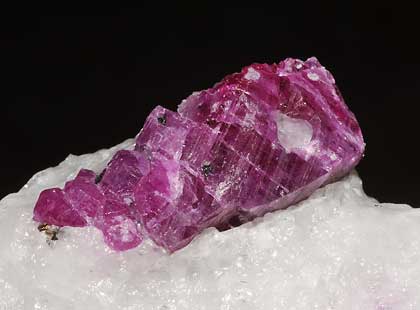 Crystal of corundum Ruby the July birthstone